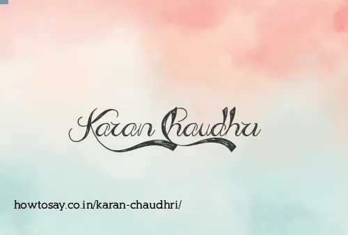 Karan Chaudhri