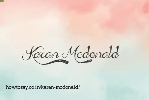 Karan Mcdonald