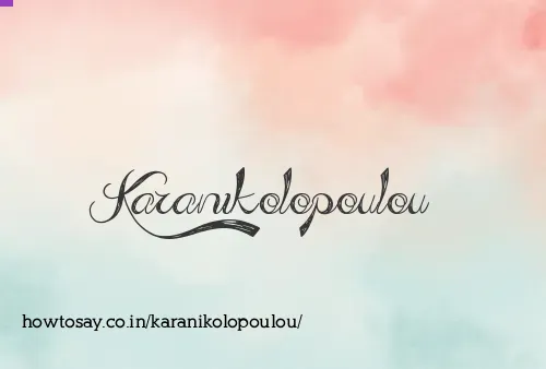 Karanikolopoulou