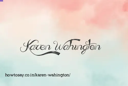 Karen Wahington