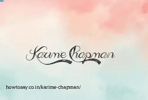Karime Chapman