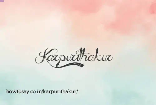 Karpurithakur