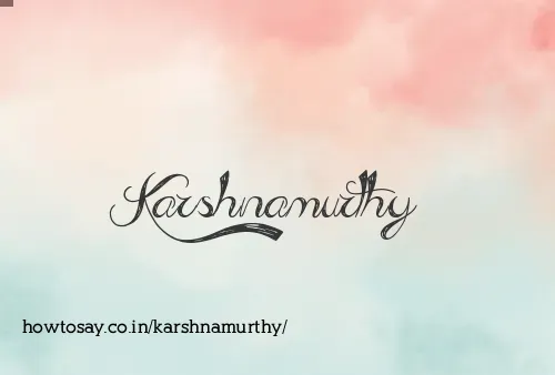 Karshnamurthy