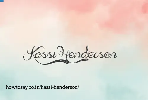 Kassi Henderson