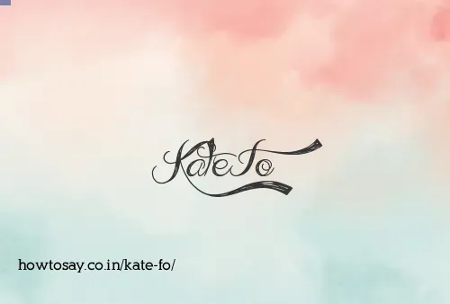 Kate Fo