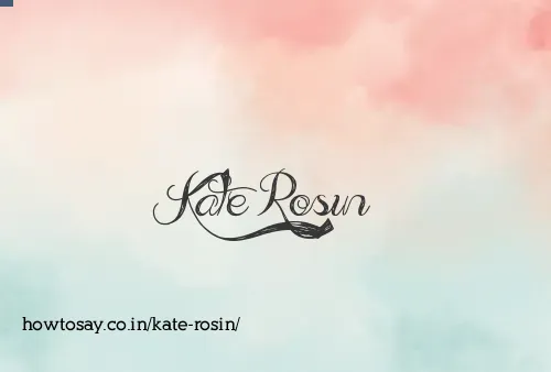 Kate Rosin