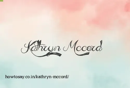 Kathryn Mccord