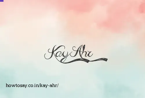 Kay Ahr