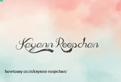 Kayann Roopchan