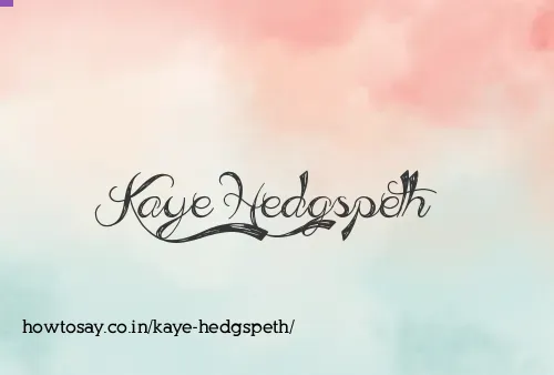 Kaye Hedgspeth