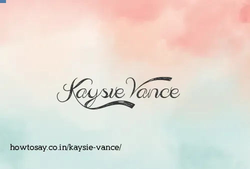 Kaysie Vance