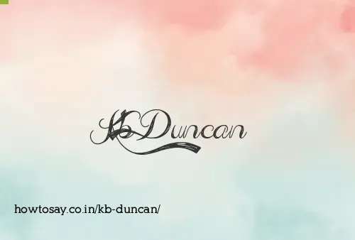 Kb Duncan