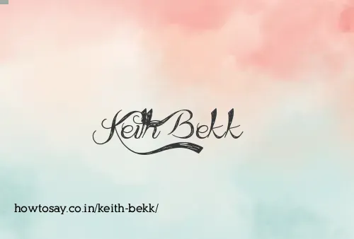 Keith Bekk