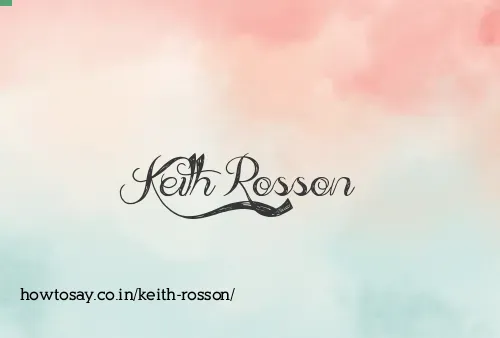 Keith Rosson
