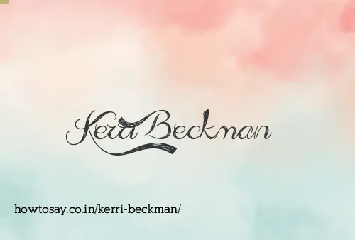 Kerri Beckman
