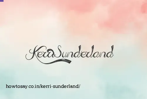 Kerri Sunderland
