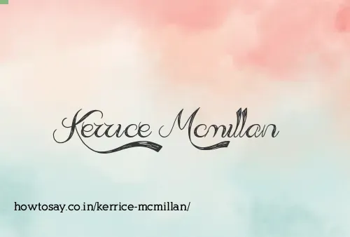 Kerrice Mcmillan