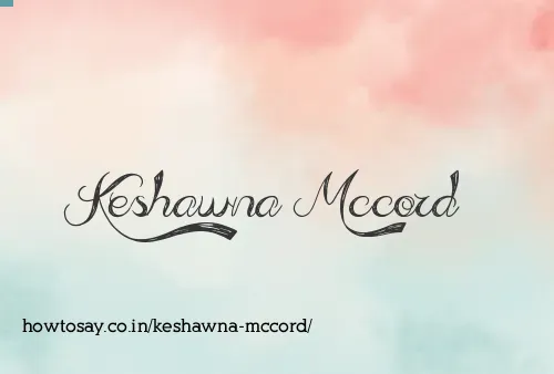 Keshawna Mccord