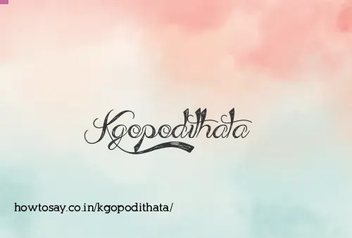 Kgopodithata