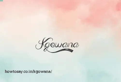 Kgowana