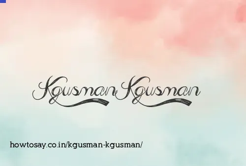 Kgusman Kgusman