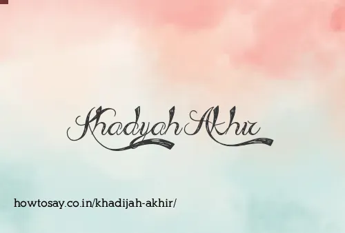 Khadijah Akhir