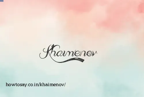 Khaimenov
