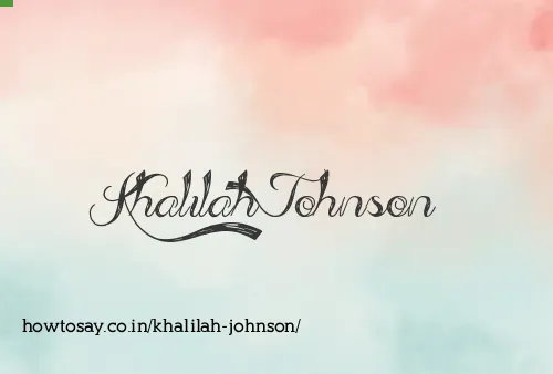 Khalilah Johnson