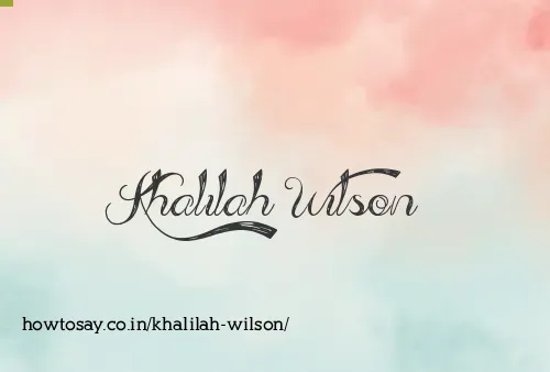 Khalilah Wilson