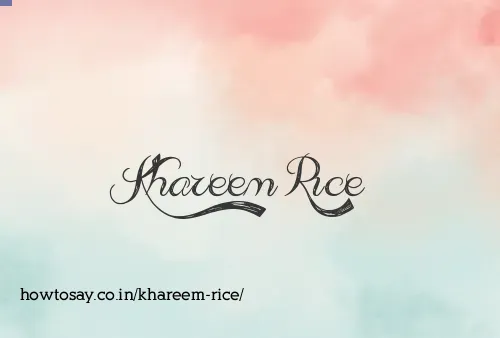 Khareem Rice