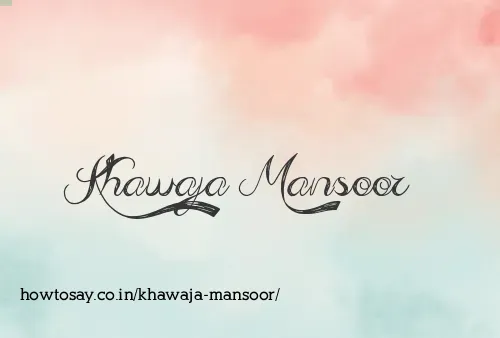 Khawaja Mansoor