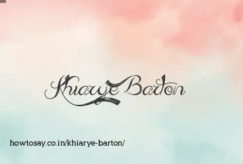 Khiarye Barton