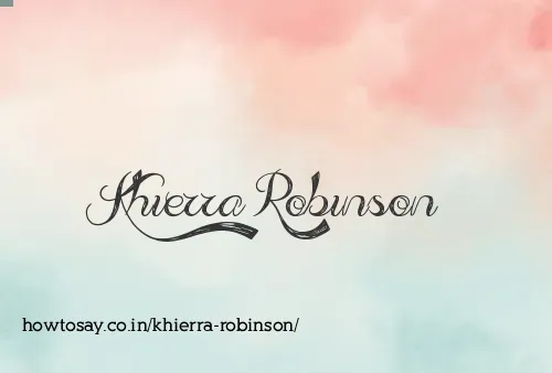 Khierra Robinson