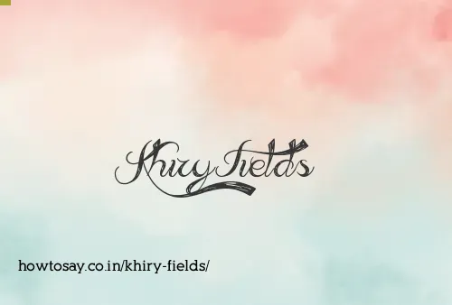 Khiry Fields