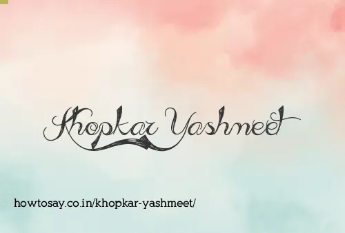 Khopkar Yashmeet