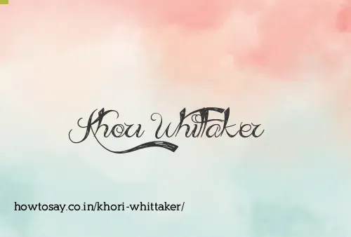 Khori Whittaker