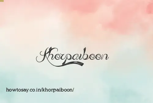 Khorpaiboon