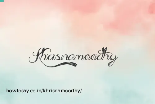Khrisnamoorthy