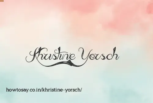 Khristine Yorsch
