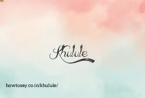 Khulule
