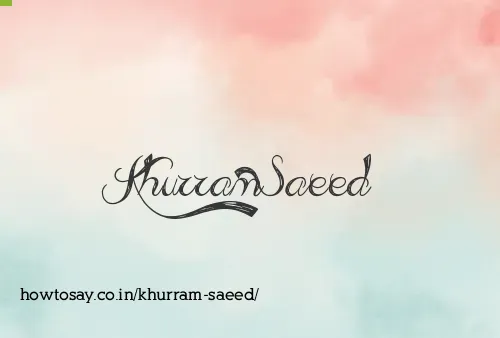 Khurram Saeed