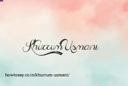 Khurrum Usmani