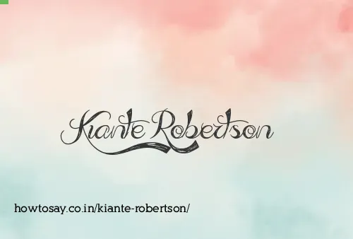Kiante Robertson