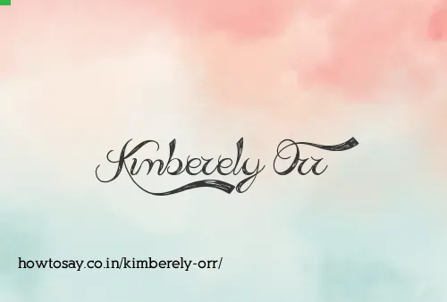 Kimberely Orr