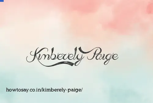 Kimberely Paige