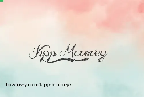 Kipp Mcrorey