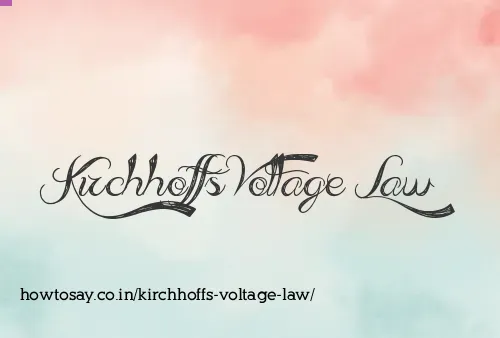 Kirchhoffs Voltage Law