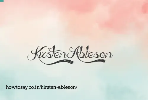 Kirsten Ableson