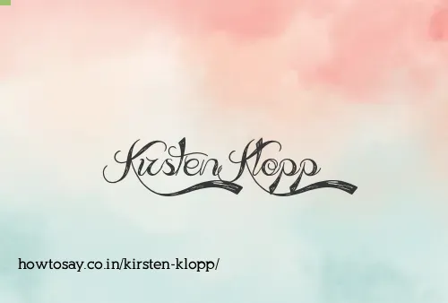 Kirsten Klopp