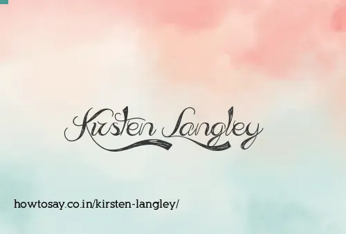 Kirsten Langley